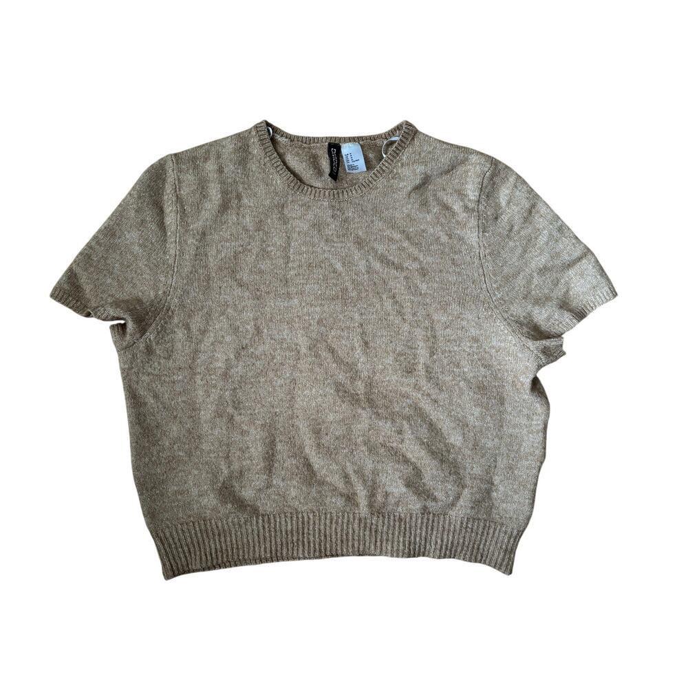 H&M Divided Beige Knit Sweater Vest Top Size Medium Soft Minimalist - Picture 3 of 5